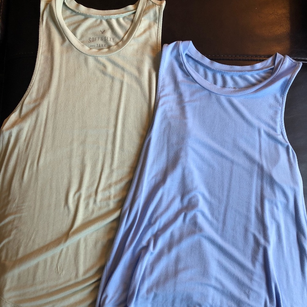 Blue & Green American Eagle Tank Tops Size XXS